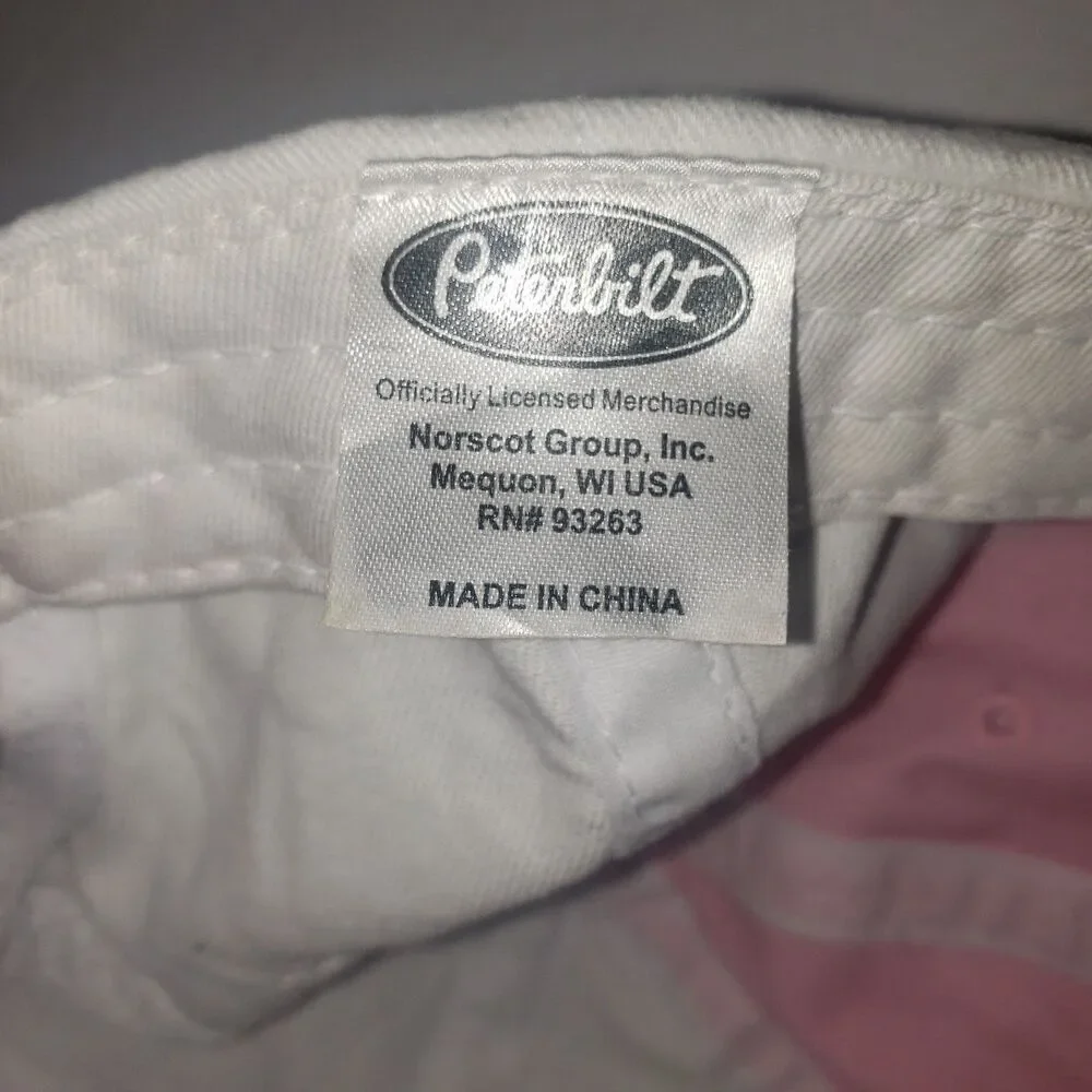 PETERBILT Pink and White Baseball Cap Hat Unisex One Size